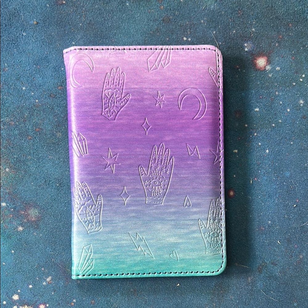 Purple and Teal Embossed Passport Holder